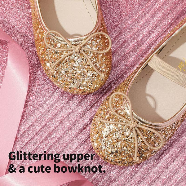 Girl's Ballerina Flat Shoes - GOLD - 2